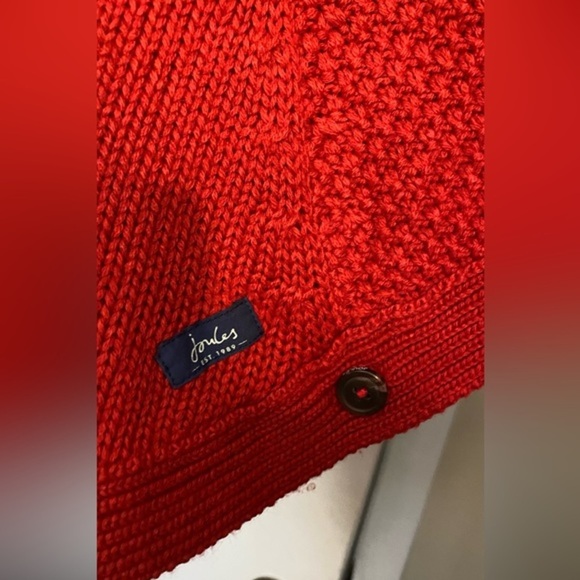 Joules Girls Tess Knitted Red Poncho Size L - Picture 3 of 16